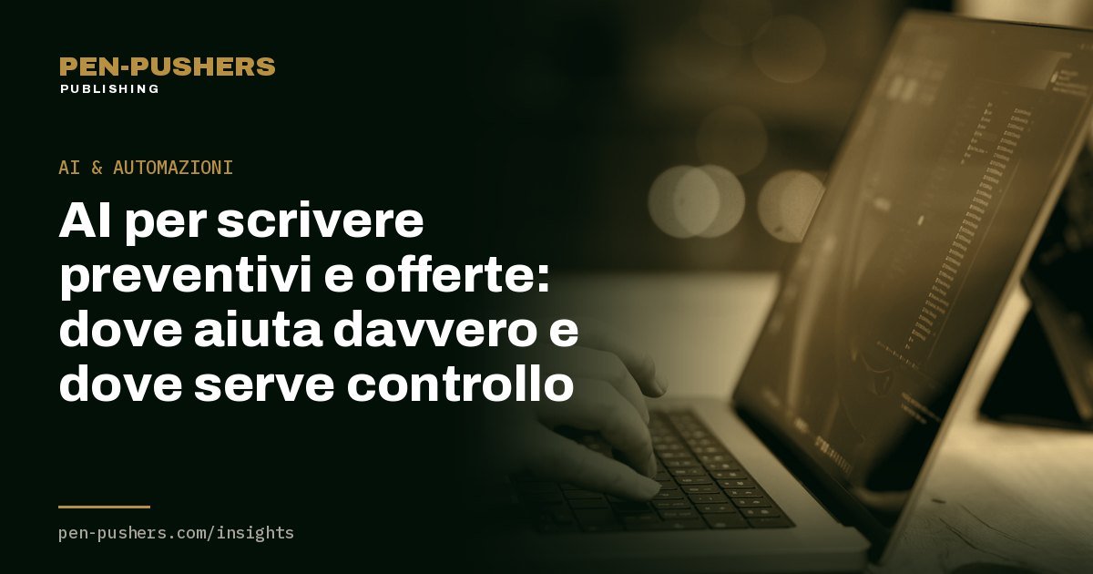 AI per scrivere preventivi e offerte: dove aiuta davvero e dove serve controllo