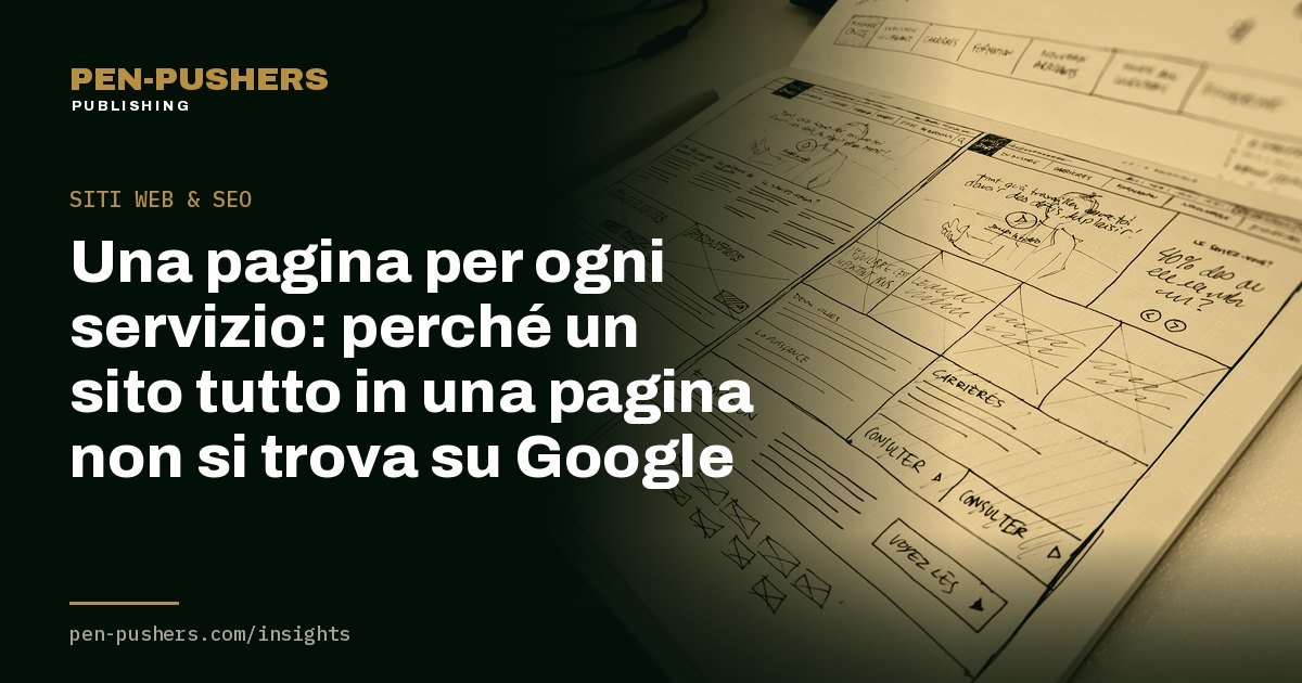 Una pagina per ogni servizio: perché un sito tutto in una pagina non si trova su Google